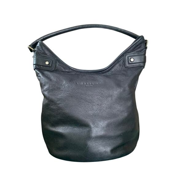 Liebeskind Berlin Black Leather Vanessa Hobo Bucket Shoulder Bag Excellent - Picture 1 of 7